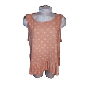 Torrid Textured Knit Ruffle Crop Top Peach Size 1‎ NWT